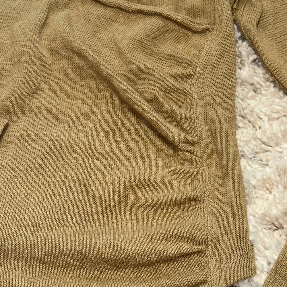 Free People We The Free Moss Green Wrap Knit Top OB1353292 Boho Raw Edge Large